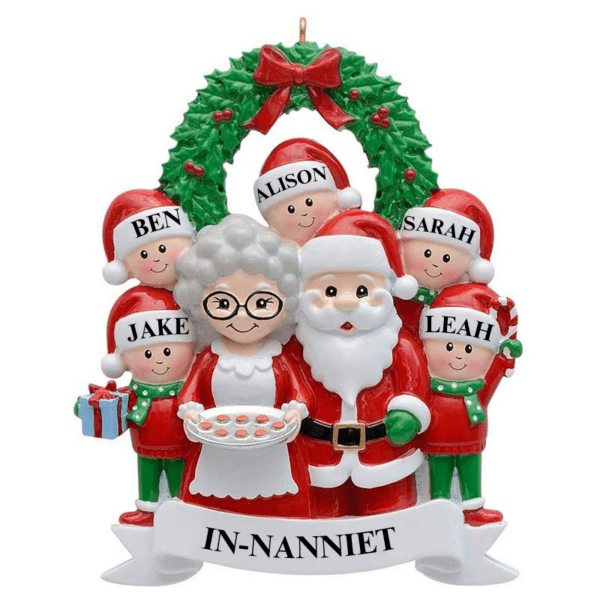 Personalized Christmas Family Ornament - 5 Children