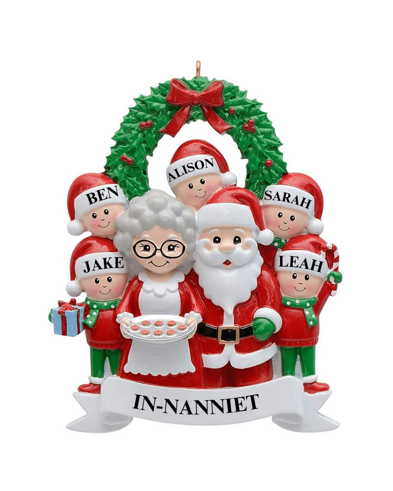 5-1.png Personalized Christmas Family Ornament - 5 Children - Image 1