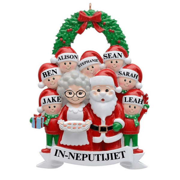 Personalized Christmas Family Ornament - 7 Children