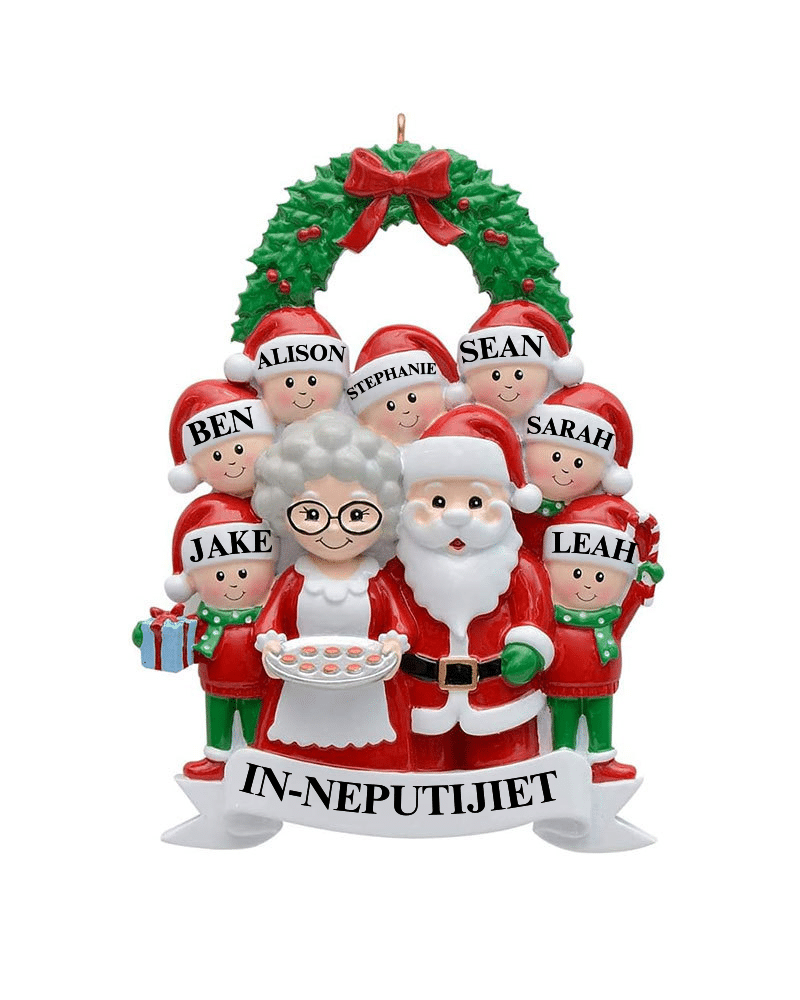7-1.png Personalized Christmas Family Ornament - 7 Children - Image 1