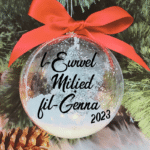 L-Ewwel Milied fil-Ġenna - 10cm Acrylic Bauble