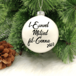 L-Ewwel Milied fil-Ġenna - 8cm Glass Bauble