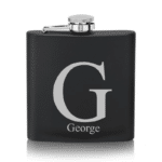 Black Rectangular Flask With Large Initial