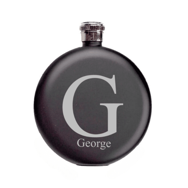 Black Round Flask With Large Initial