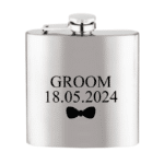 Silver Rectangular Flask With Role & Date