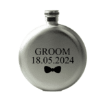 Silver Round Flask With Role & Date