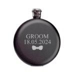 Black Round Flask With Role & Date