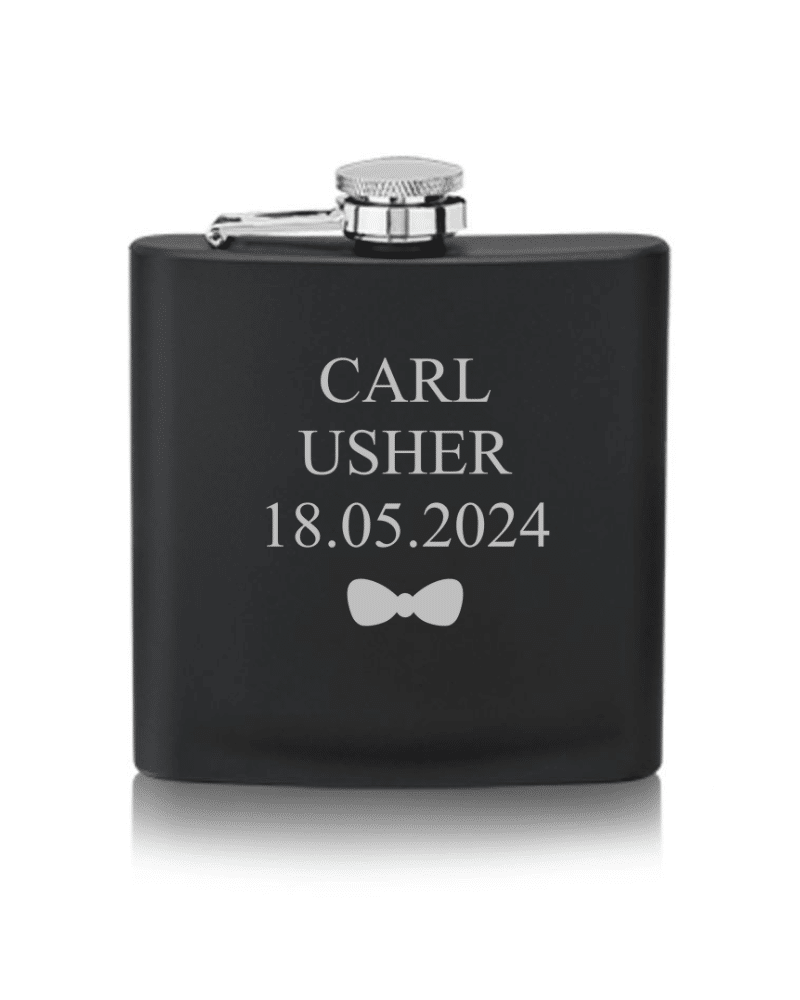 19.png Black Rectangular Flask With Name, Role & Date - Image 1