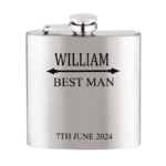 Silver Rectangular Flask With Arrow Design