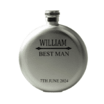 Silver Round Flask With Arrow Design