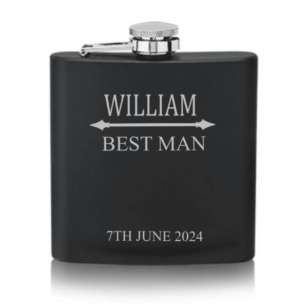 Black Rectangular Flask With Arrow Design