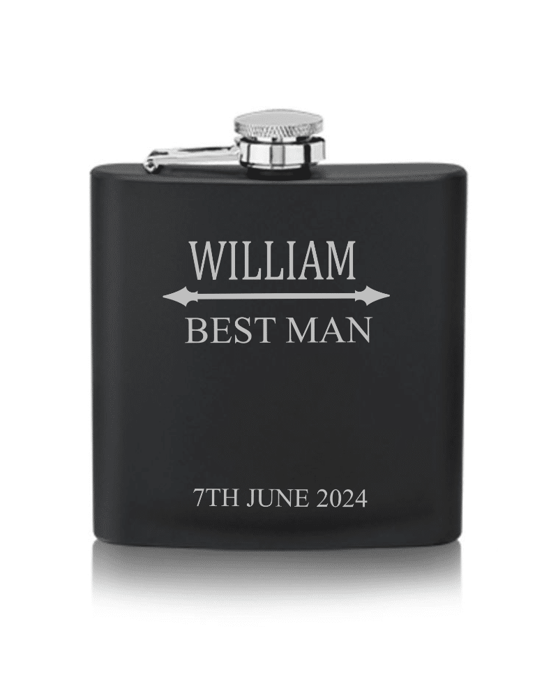 23.png Black Rectangular Flask With Arrow Design - Image 1
