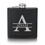 Black Rectangular Flask With Split Initial