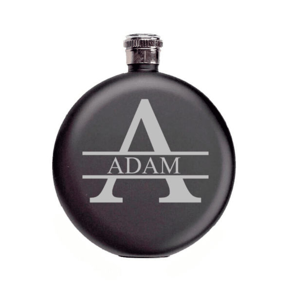 Black Round Flask With Split Initial
