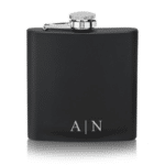 Black Rectangular Flask With Initials