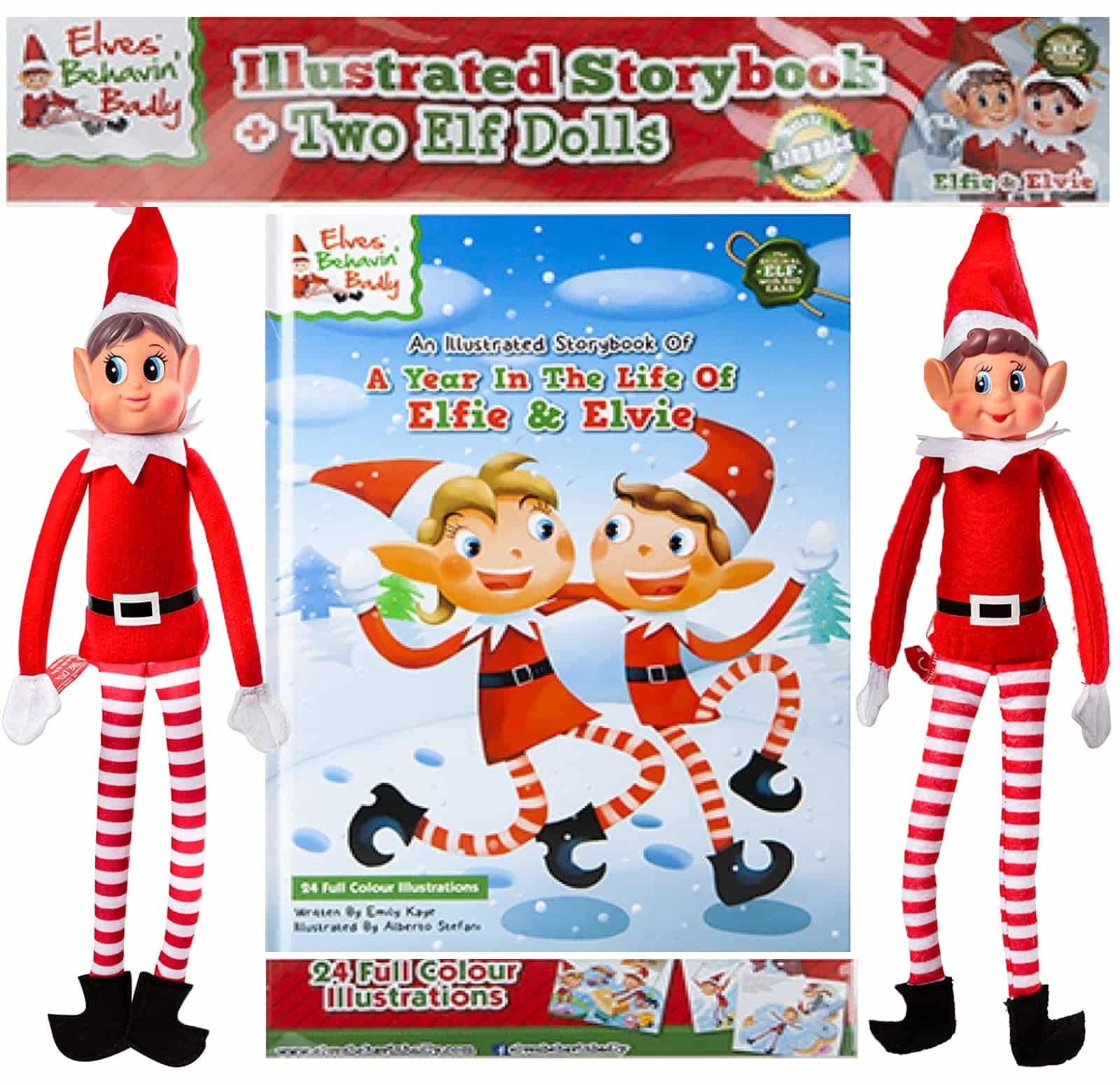 Illustrated Story Book + 2 Elves