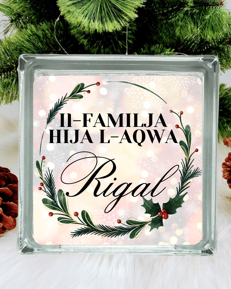 Christmas-2023.png Il-Familja Hija L-Aqwa Rigal - Glass Block - Image 1