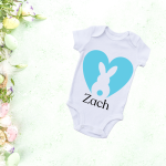 Blue Bunny Heart - Baby Grow