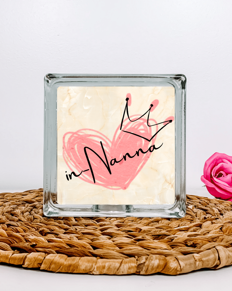 33.png Crowned Nanna - Glass Block - Image 1