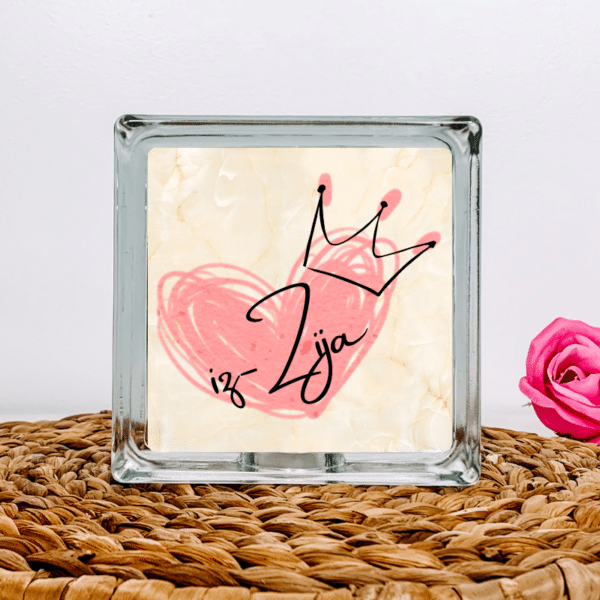 Crowned Zija - Glass Block