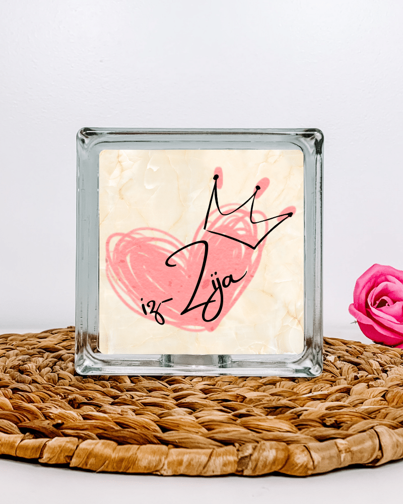 34.png Crowned Zija - Glass Block - Image 1