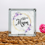 World's Best Mum - Glass Block