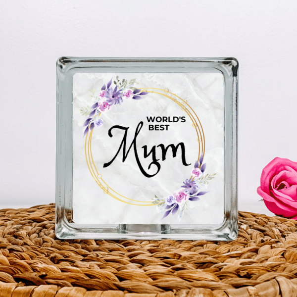 World's Best Mum - Glass Block