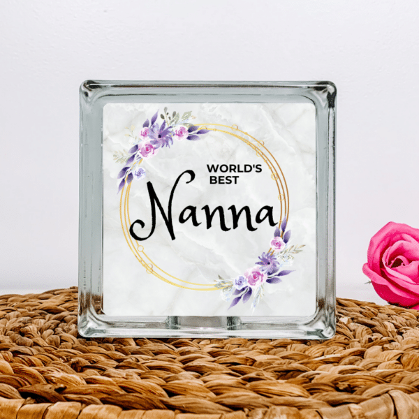World's Best Nanna - Glass Block