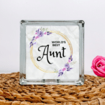 World's Best Aunt - Glass Block