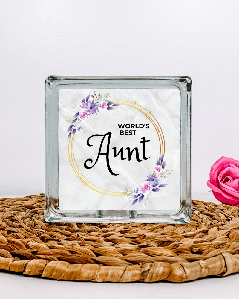 57.png World's Best Aunt - Glass Block - Image 1