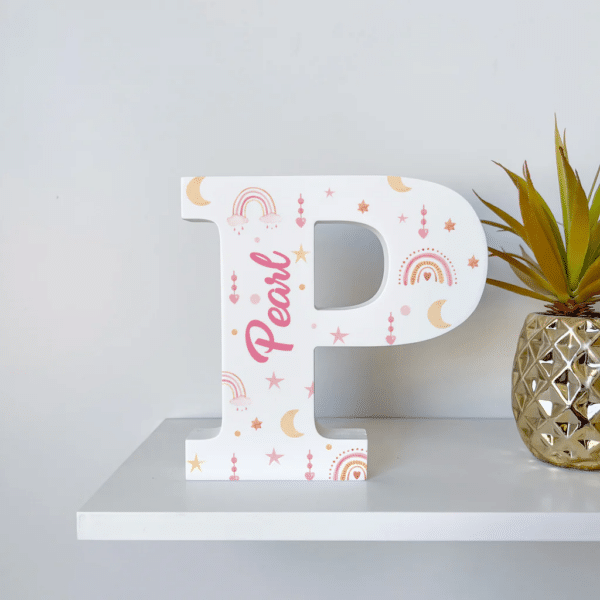 Boho Rainbow - Initial Wooden Letter