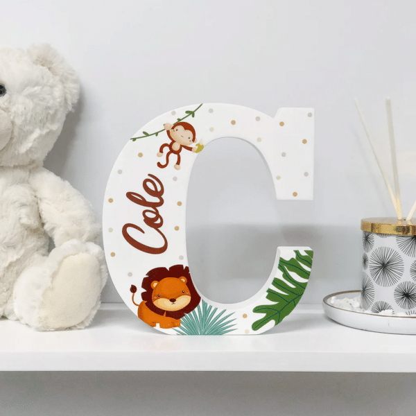 Jungle Theme - Initial Wooden Letter