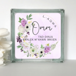 L-Aqwa Omm - Floral Glass Block