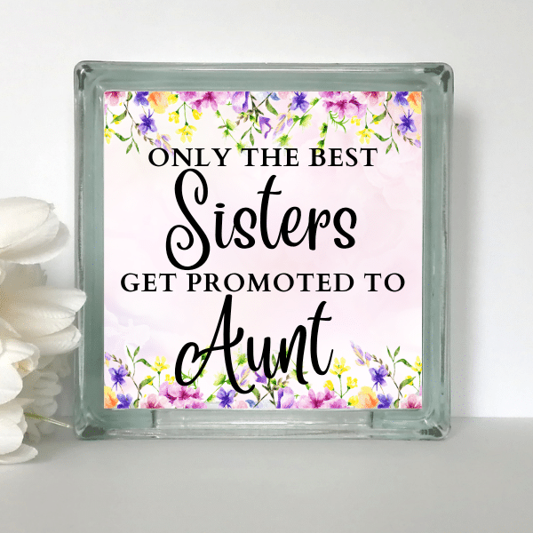 Only The Best Sisters Get Promoted - Glass Block
