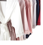 Satin Lace Trim Gowns – Adults & Children