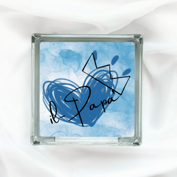 Crowned Papa - Glass Block
