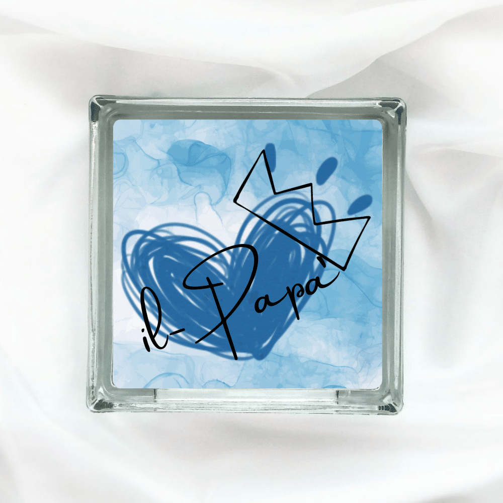 26-1.png Crowned Papa - Glass Block - Image 1