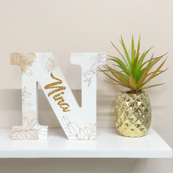Charming Leaves - Initial Wooden Letter