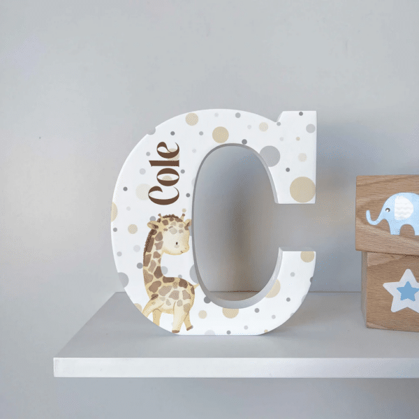 Cute Giraffe - Initial Wooden Letter