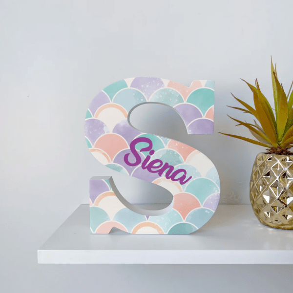 Mermaid Tails - Initial Wooden Letter