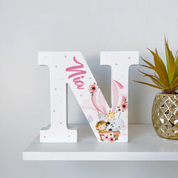 Pink Safari - Initial Wooden Letter
