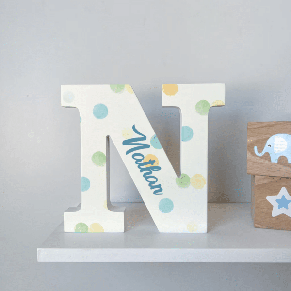 Polka Pattern - Initial Wooden Letter