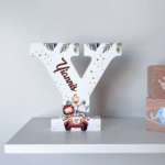 Safari Jeep - Initial Wooden Letter