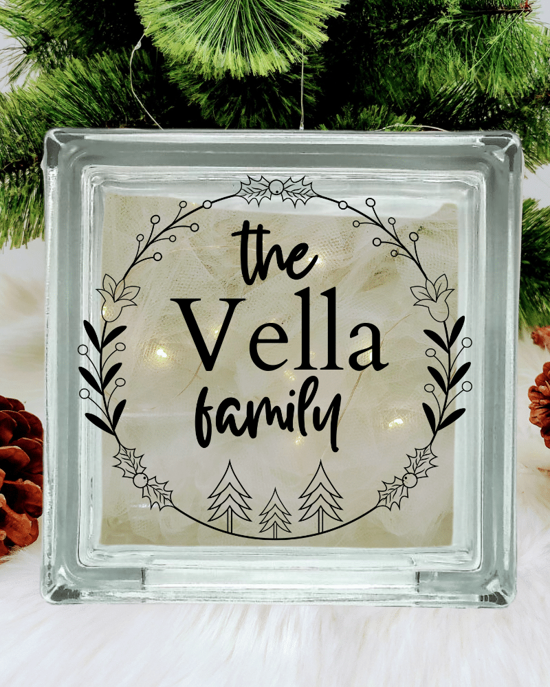 28.png The Family … - Personalised Christmas Glass Block - Image 1