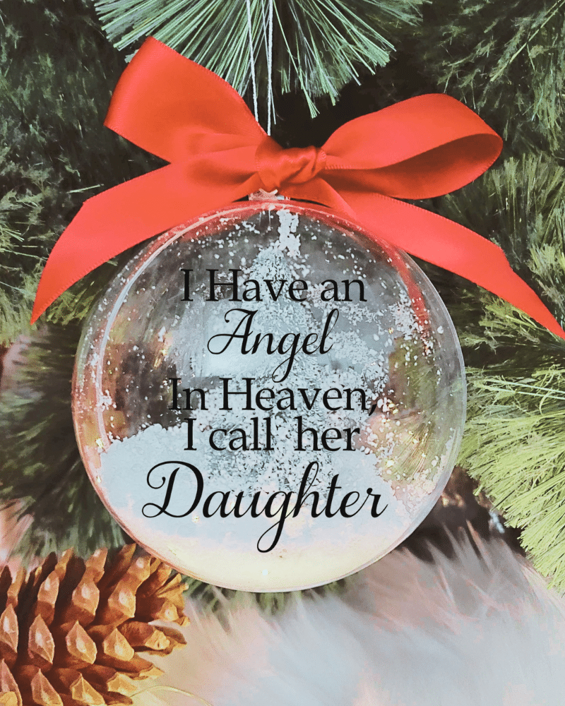 ACRBBLSANGELDAUGHTER.png I Have An Angel ... Daughter - 10cm Acrylic Bauble - Image 1