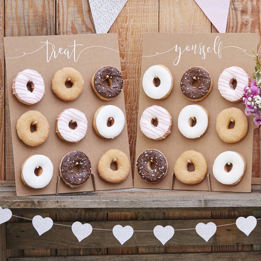 Rustic Kraft Wedding -  Double Donut Wall