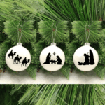 Crib Set - 8cm Glass Bauble