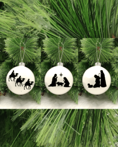 Crib Set - 8cm Glass Bauble
