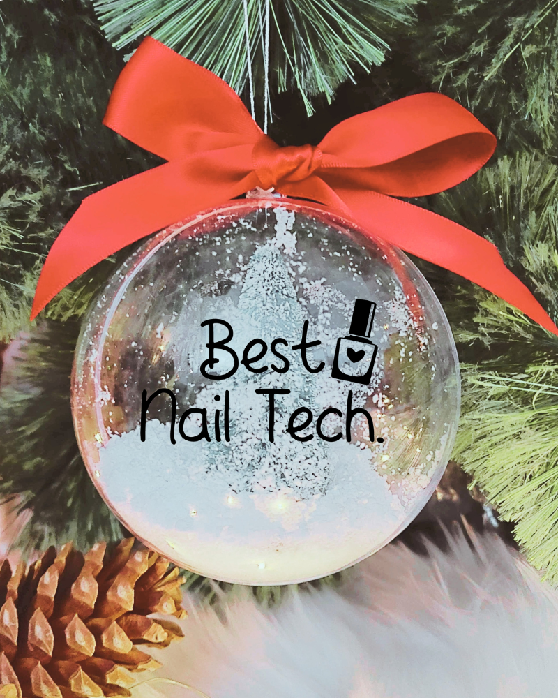 ACRBBLSNAILTECH Best Nail Tech - 10cm Acrylic Bauble - Image 1