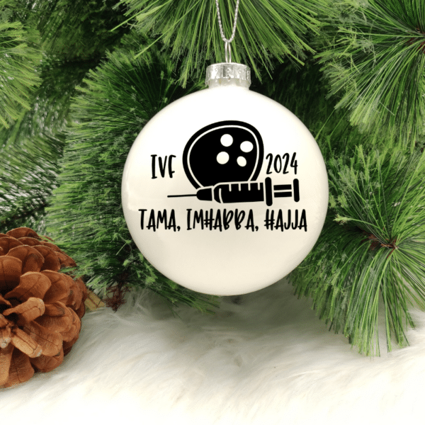 IVF... Tama, Imħabba, Ħajja - 8cm Glass Bauble